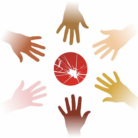 Diversity hands to help Japan. Vector available Stock Photo - Budget Royalty-Free & Subscription, Code: 400-04856495