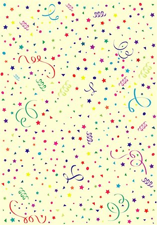 red and yellow confetti - Birthday background with streamer and confetti, element for design, vector illustration Foto de stock - Super Valor sin royalties y Suscripción, Código: 400-04856753