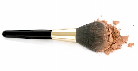 powder paint - Make-up brush and brown powder isolated on white background Stock Photo - Budget Royalty-Free & Subscription, Code: 400-04856778