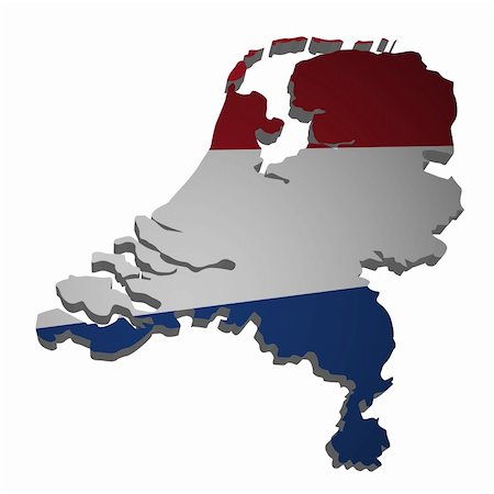 simsearch:400-08048153,k - 3D outline of the Netherlands with flag Foto de stock - Royalty-Free Super Valor e Assinatura, Número: 400-04857160
