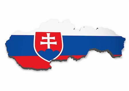 simsearch:400-06770077,k - 3D outline of Slovakia with flag Stock Photo - Budget Royalty-Free & Subscription, Code: 400-04857163