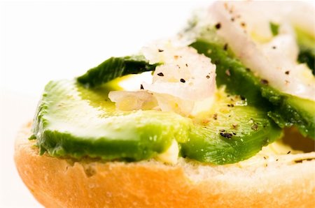 sandwich with avocado - Sandwich with avocado on a wooden board Stock Photo - Budget Royalty-Free & Subscription, Code: 400-04857612