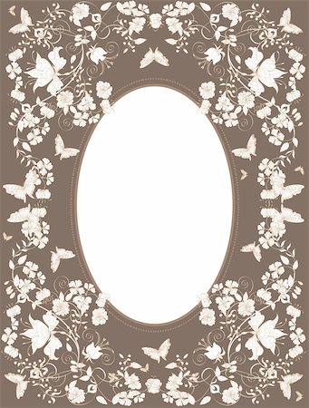 simsearch:400-04406888,k - Decorative brown floral background with  flowers and butterflies. Photographie de stock - Aubaine LD & Abonnement, Code: 400-04857629