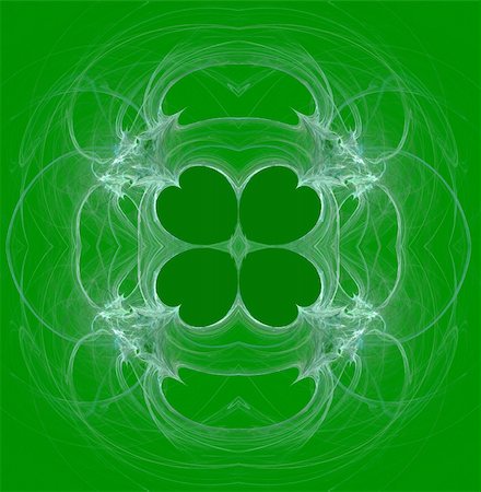 simsearch:400-04857757,k - Green and white, seamless clover abstract fractal wallpaper, textile pattern or background design.that can be used for St. Patrick’s Day. Foto de stock - Super Valor sin royalties y Suscripción, Código: 400-04857754