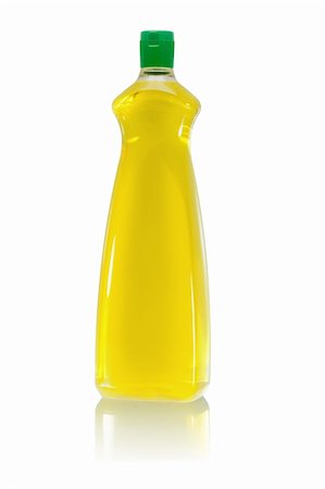 Plastic bottle of dishwashing liquid on white background Stock Photo - Budget Royalty-Free & Subscription, Code: 400-04857813