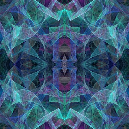 simsearch:400-04857758,k - Transparent fractal layers of teal, blue and pink in a continuous textile style pattern or background. Foto de stock - Super Valor sin royalties y Suscripción, Código: 400-04857847