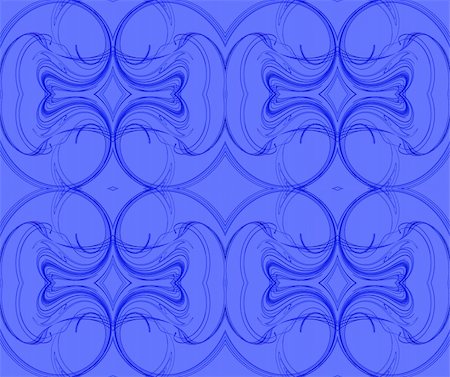 simsearch:400-04857757,k - Blue continuous fractal pattern with kidney and diamond shapes. Foto de stock - Super Valor sin royalties y Suscripción, Código: 400-04857849