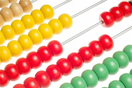 simsearch:400-05682310,k - Abacus with many colorful beads isolated over white background Stockbilder - Microstock & Abonnement, Bildnummer: 400-04857908