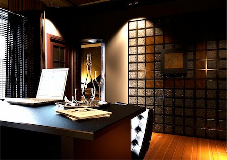 living room with modern style.3d render Photographie de stock - Aubaine LD & Abonnement, Code: 400-04857999