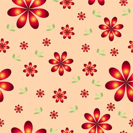 simsearch:400-04863614,k - floral wallpaper with set of different flowers. Could be used as seamless wallpaper, textile, wrapping paper or background Foto de stock - Royalty-Free Super Valor e Assinatura, Número: 400-04858117