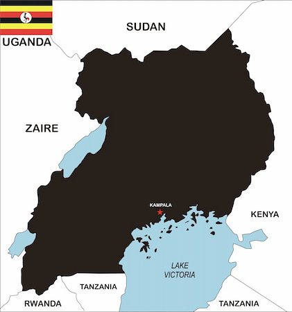 political map of Uganda country with flag illustration Photographie de stock - Aubaine LD & Abonnement, Code: 400-04858141