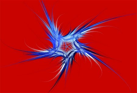 patterns of falling feather - Patriotic swirling blue fractal star on a red background. Stock Photo - Budget Royalty-Free & Subscription, Code: 400-04858170