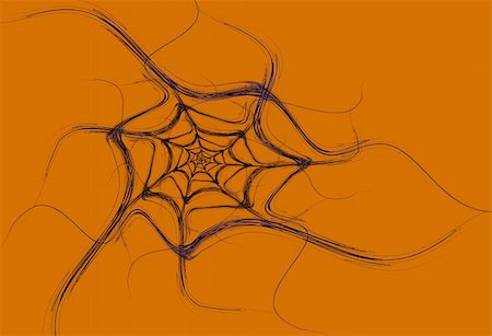 simsearch:400-04365296,k - Black fractal spider web design on an orange background that is ideal for Halloween, Stock Photo - Budget Royalty-Free & Subscription, Code: 400-04858239