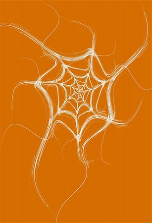 simsearch:400-04365296,k - White fractal spider web design on an orange background that is ideal for Halloween, Stock Photo - Budget Royalty-Free & Subscription, Code: 400-04858249