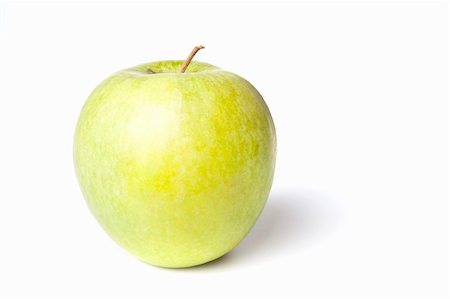 fresh green apple against a white background Stock Photo - Budget Royalty-Free & Subscription, Code: 400-04858355