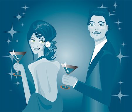 Couple enjoying drink in party Man and woman at disco club Stock Photo - Budget Royalty-Free & Subscription, Code: 400-04858568