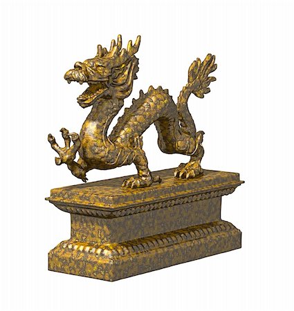 simsearch:400-05881703,k - An image of a nice golden dragon sculpture Stockbilder - Microstock & Abonnement, Bildnummer: 400-04858694