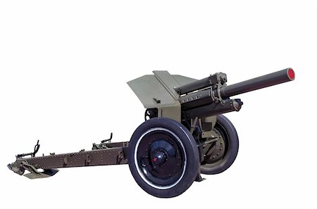 simsearch:400-06091788,k - world war two vintage rarity soviet howitzer M30 isolated on white background Fotografie stock - Microstock e Abbonamento, Codice: 400-04858915