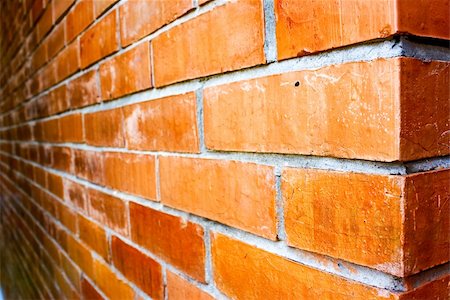 simsearch:400-06561774,k - Close-up details of a orange-brown brick wall in perspective view Stock Photo - Budget Royalty-Free & Subscription, Code: 400-04858940