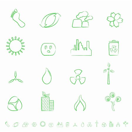 Eco and environment green icon set Stock Photo - Budget Royalty-Free & Subscription, Code: 400-04859099