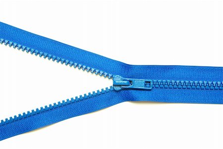 Unzipped blue metal zipper on white background Photographie de stock - Aubaine LD & Abonnement, Code: 400-04859180
