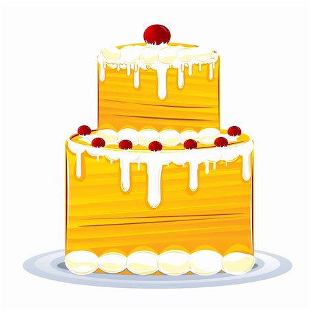simsearch:400-04815679,k - illustration of birthday cake on white background Foto de stock - Super Valor sin royalties y Suscripción, Código: 400-04859235