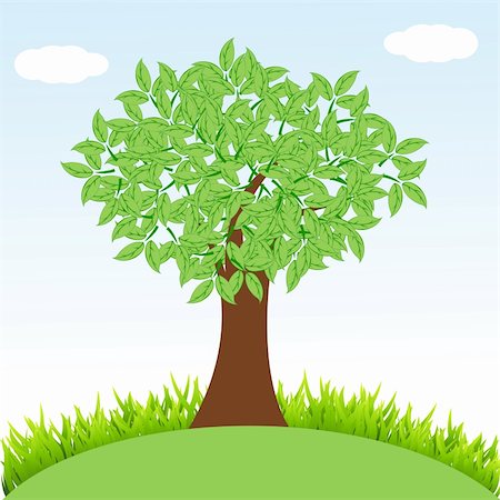 illustration of natural tree with grass Stock Photo - Budget Royalty-Free & Subscription, Code: 400-04859278