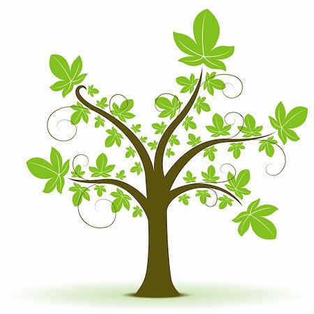 illustration of natural tree on white background Stock Photo - Budget Royalty-Free & Subscription, Code: 400-04859298