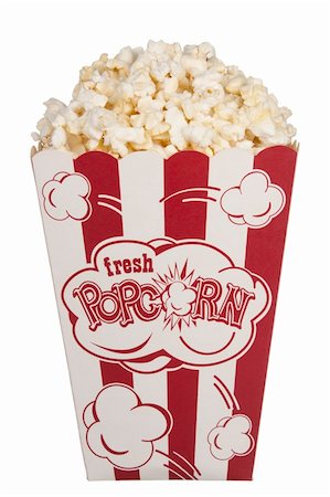 popcorn white background - A Box of Movie Popcorn Stock Photo - Budget Royalty-Free & Subscription, Code: 400-04859492