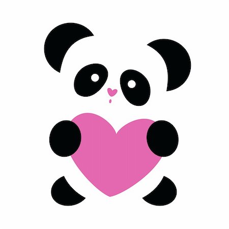 simsearch:400-04743700,k - love the panda with the heart on a white background Stockbilder - Microstock & Abonnement, Bildnummer: 400-04859560