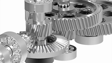 Mechanism concept 3d render of a gear Stock Photo - Budget Royalty-Free & Subscription, Code: 400-04859583