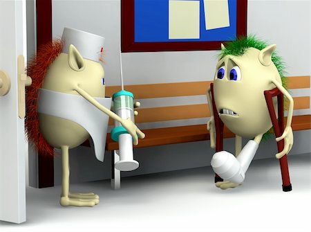3d character and puppet doctor in the hospital Photographie de stock - Aubaine LD & Abonnement, Code: 400-04859849