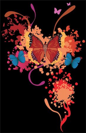 simsearch:400-05887739,k - Bright butterfly collection with splashes for your design Stock Photo - Budget Royalty-Free & Subscription, Code: 400-04850006