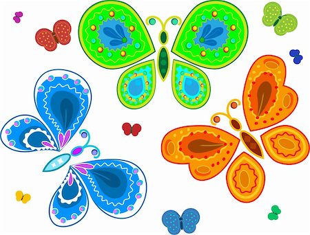 simsearch:400-05887739,k - That decorative butterfly collection may perfectly use in scrapbook, card design. Stock Photo - Budget Royalty-Free & Subscription, Code: 400-04850003