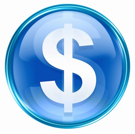simsearch:400-05350670,k - button dollar icon blue, isolated on white background Photographie de stock - Aubaine LD & Abonnement, Code: 400-04850201