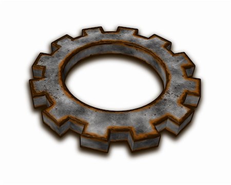 simsearch:400-06520349,k - rusty gear wheel on white background - 3d illustration Foto de stock - Super Valor sin royalties y Suscripción, Código: 400-04850351