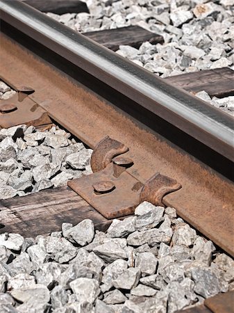 simsearch:400-05883568,k - Detail view of railroad track with rusty nails Photographie de stock - Aubaine LD & Abonnement, Code: 400-04850452