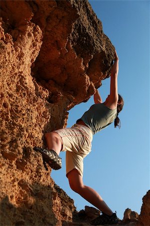 Extreme climbing girl Stock Photo - Budget Royalty-Free & Subscription, Code: 400-04850537