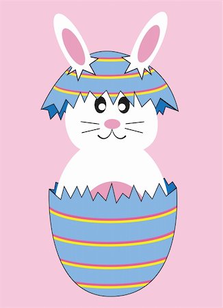 simsearch:400-04496525,k - Cute Easter bunny rabbit in egg Foto de stock - Royalty-Free Super Valor e Assinatura, Número: 400-04851054