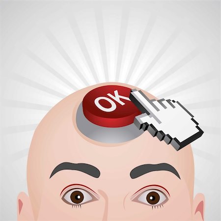 ok button on the head of human Stock Photo - Budget Royalty-Free & Subscription, Code: 400-04851135