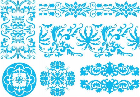 decorative ornate vector corners - floral swirl ornate pattern Stock Photo - Budget Royalty-Free & Subscription, Code: 400-04851153