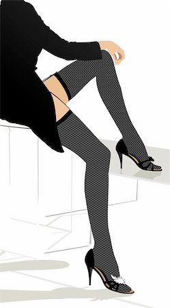 Illustration of women maiden legs in stockings - vector Stock Photo - Budget Royalty-Free & Subscription, Code: 400-04851168