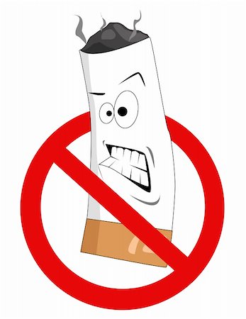 simsearch:400-04522359,k - Cartoon no smoking sign vector Photographie de stock - Aubaine LD & Abonnement, Code: 400-04851418