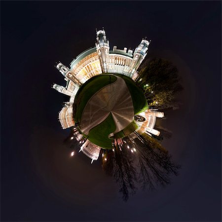 simsearch:400-04275134,k - Polar panorama of Park in Tsaritsino at night. Moscow Estate, Russia Stockbilder - Microstock & Abonnement, Bildnummer: 400-04851694