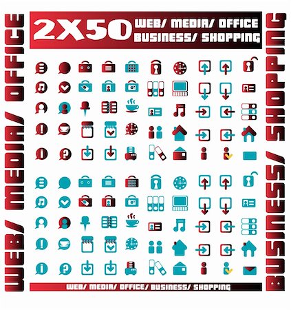 simsearch:400-05196694,k - 100 red and blue vector environmental icons and design-elements Stock Photo - Budget Royalty-Free & Subscription, Code: 400-04851815