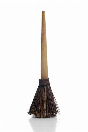 Broom on white background with shadow reflection. Stock Photo - Budget Royalty-Free & Subscription, Code: 400-04851900