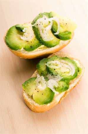 sandwich with avocado - Sandwich with avocado on a wooden board Stock Photo - Budget Royalty-Free & Subscription, Code: 400-04851948