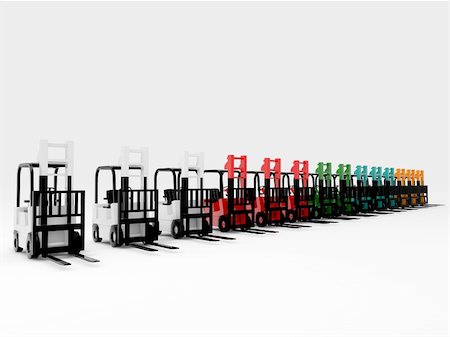simsearch:400-06096469,k - forklifts isolated on white background Stock Photo - Budget Royalty-Free & Subscription, Code: 400-04851955
