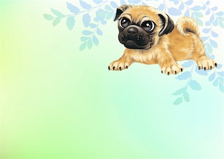 small to big dogs - Young puppy drawing. Stock Photo - Budget Royalty-Free & Subscription, Code: 400-04852007