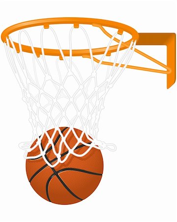 Basketball hoop and ball isolated on the white Stock Photo - Budget Royalty-Free & Subscription, Code: 400-04852192